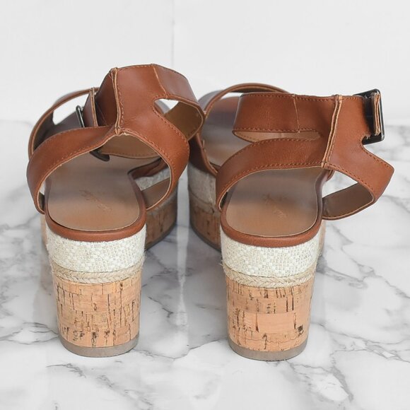 NWOT Universal Thread Wedge Platform Sandal Brown Size 8 - Picture 5 of 7